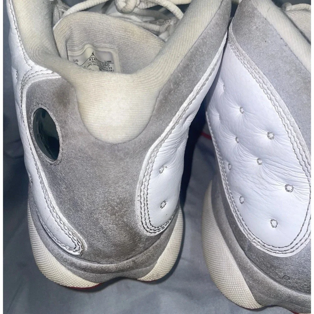 Jordan Air Jordan 13 Retro Grey White Red High Top Leather Sneaker Mens 9